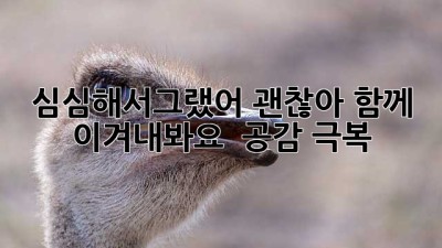 심심해서그랬어? 괜찮아! 함께 이겨내봐요 💪 #공감 #극복